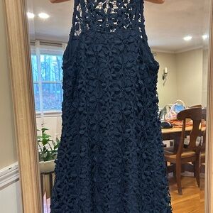 Hollister Navy Crochet Midi Dress